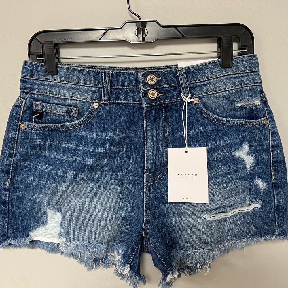 NWT KanCan hi rise denim shorts size M